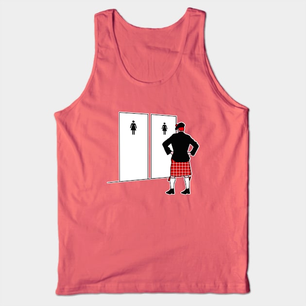 Funny Scottish Kilt bagpipe player Scotland toilet Tank Top by LaundryFactory